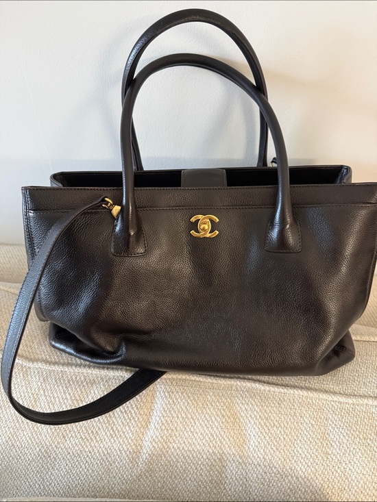 CHANEL Handbags - CHANEL Brown Leather Shoulder Bag with Gold CC Hardware